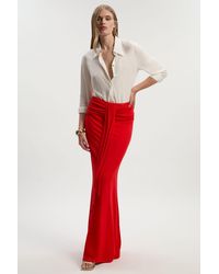 Karen Millen - Premium Stretch Crepe Jersey Maxi Skirt - Lyst