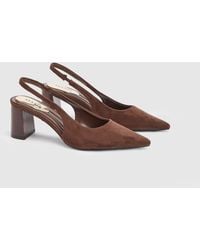 Oasis - Abigail Faux Suede Slingback Block Heel Court Shoes - Lyst
