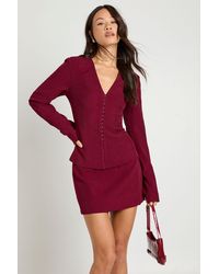 Boohoo - Tall Tailored Barrel Sleeve Cinch Waist Blazer - Lyst