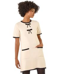 Roman - Bow Detail Knitted Dress - Lyst