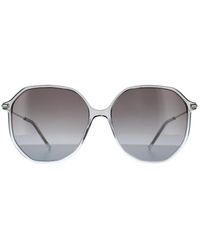 BOSS - Round Shaded Crystal Dark Gradient Sunglasses - Lyst