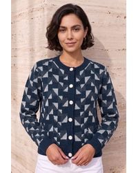Roman - Abstract Pattern Knit Cardigan - Lyst