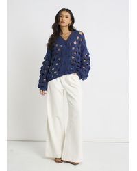 Gini London - Hollow Chunky Knit Cardigan - Lyst