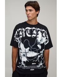 BoohooMAN - Oversized Gothic Dove Over The Seams Print T-Shirt Cotton - Lyst