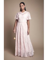 Oasis - Angel Sleeve Lace Bridesmaid Dress - Lyst