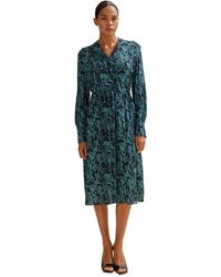 BOSS - Collared Neck Midi Dress - Lyst