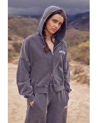 DSGN Studio - Collegiate Printed Zip Through Boxy Hoodie - Lyst