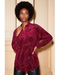 Roman - Velvet Mesh Stretch Shirt - Lyst
