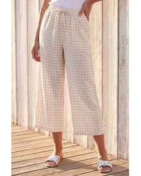 Roman - Gingham Tie Waist Cropped Trouser - Lyst