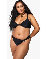 Boohoo - Plus Padded Knot Front Detail Bikini Top - Lyst