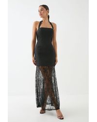 MissPap - Halterneck Lace Skirt Maxi Dress - Lyst