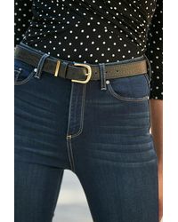 Sosandar - Croc Leather Waist Belt With Trim - Lyst