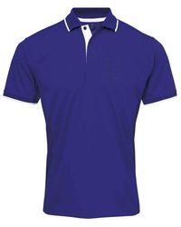 PREMIER - Coolchecker Contrast Pique Polo Shirt (Royal/ - Lyst