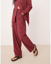 ASOS - Seersucker Relaxed Pull On Trousers Co-Ord - Lyst