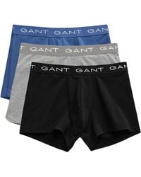 GANT - Trunks 3 Pack Mixed Repeat Logo Stretch Underwear Cotton - Lyst