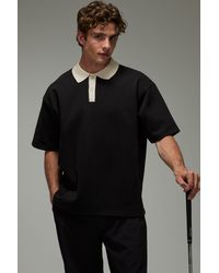 BoohooMAN - Active Oversized Pique Contrast Collar Golf Polo - Lyst