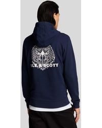 Lyle & Scott - Men's Lyle And Scott Eagle Head Pullover Hoodie In Navy - Lyst