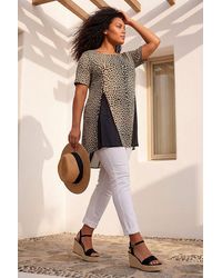 Roman - Curve Animal Print Mesh T-Shirt - Lyst