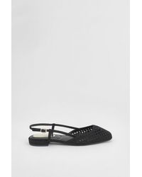 Oasis - Angie Faux Suede Cutout Sling Back Flat Shoes - Lyst