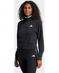 adidas - Essentials Color Pop French Terry Crop Quarter-Zip Track Jacket - Lyst