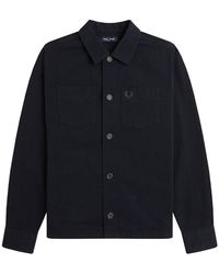 Fred Perry - Plain Twill Over Shirt Jacket Cotton - Lyst