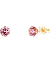 The Jewellery Stockroom - 9Ct 4Mm Cubic Zirconia Stud Earrings - Lyst