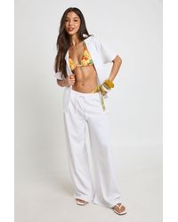 Boohoo - Essentials Oversized Textured Beach Trousers - Lyst