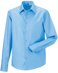 Russell - Collection Long Sleeve Tailored Ultimate Non-Iron Shirt (Bright Sky) - Lyst