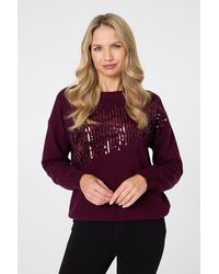 Izabel London - Sequinned Detail Relaxed Jumper - Lyst