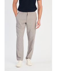 Nines - Linen Blend Classic Fit Trousers - Lyst