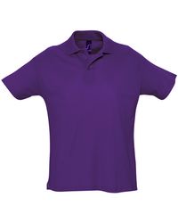 Sol's - Summer Ii Pique Short Sleeve Polo Shirt (Dark) Cotton - Lyst