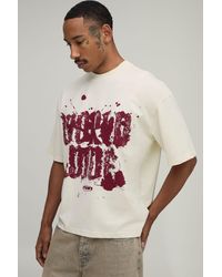BoohooMAN - Oversized Boxy Worldwide Graffiti Print T-Shirt Cotton - Lyst