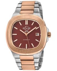 Gv2 - Automatic Potente Swiss Burgundy Dial 316L Stainless Steel Two Toned Iprg Bracelet Watch - Lyst