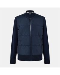 BOSS - Skiles Solid Patterned Hybrid Jacket With Ribbed Cuff - Lyst