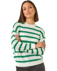Roman - Striped Sequin Knit Jumper - Lyst