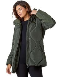 Roman - Quilted Faux Fur Hooded Coat - Lyst