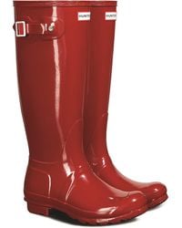 HUNTER - Gloss Original Tall Wellington Boots - Lyst