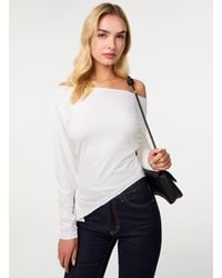 Pink Vanilla - Off Shoulder Asymmetric Hem Top - Lyst