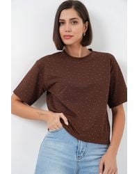 Bigdart - Stone Detailed Crew Neck T-Shirt - Lyst
