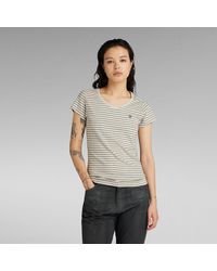 G-Star - Organic Cotton Striped V-Neck Top - Lyst