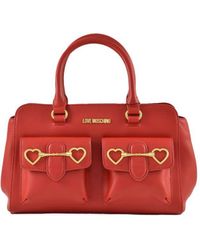 Moschino - Love Plain Handbag With Zip And Shoulder Strap - Lyst