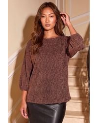 Roman - Metallic Textured Stretch Top - Lyst