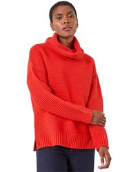 Roman - Textured Cowl Neck Jumper - Lyst