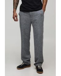 BoohooMAN - Relaxed Fit Half & Half Waistband Tweed Pants - Lyst