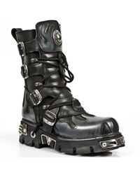 New Rock - Flame Accented/ Leather Boots-591-S2 - Lyst