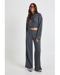 Boohoo - Brushed Rib Boxy Cardigan & Trouser Co Ord - Lyst