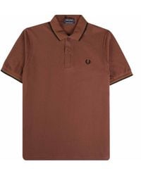 Fred Perry - Lime Twin Tipped Collar Polo Shirt - Lyst