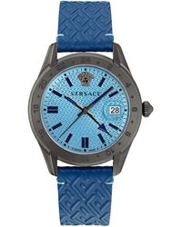 Versace - Greca Time Gmt Watch Ve7C00423 Leather (Archived) - Lyst