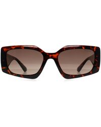 Guess - Gf6200 52f Donker Havana Bruin Gradiënt Zonnebril - Lyst