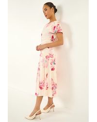 Roman - Petite Floral Ruched Side Dress - Lyst